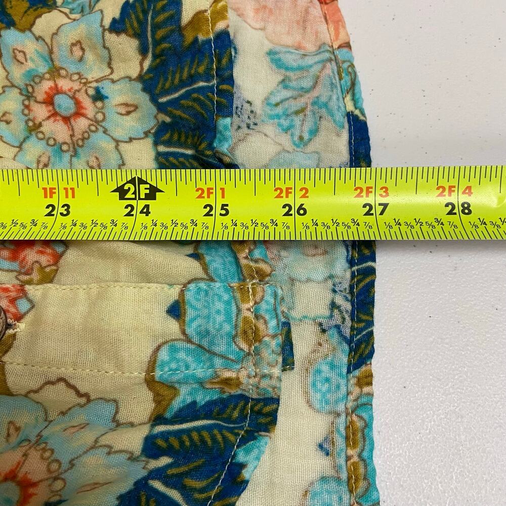 Soft Surroundings Bisonette Gauze Shirt Floral Cotton Button Down Size Large - Picture 12 of 13